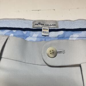 Peter Millar Chino Trouser Pants Men’s 40x34 Light Gray Polyester Dress Golf